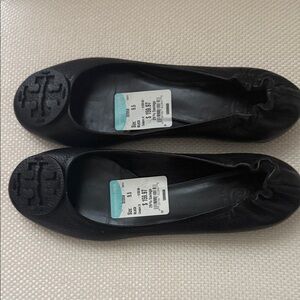 Tory Burch Black Leather Flats